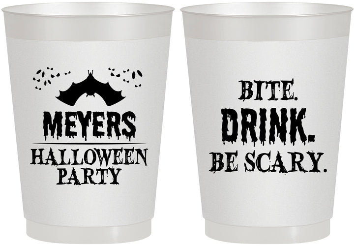 Personalized Halloween 10 oz Frosted Cups - Bite Drink Be Scary | 250082