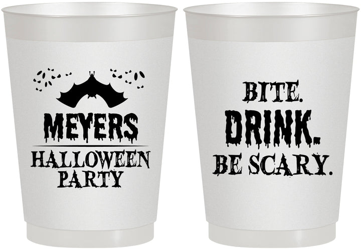 Personalized Halloween 10 oz Frosted Cups - Bite Drink Be Scary | 250082