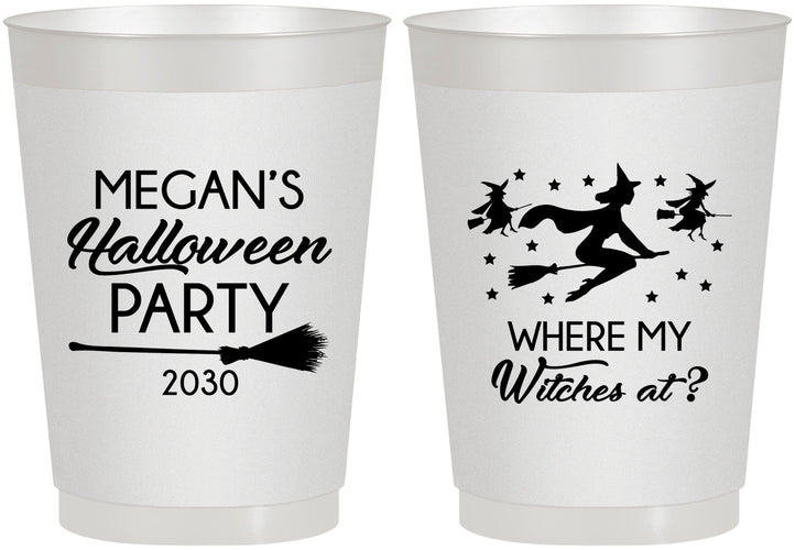 Personalized Halloween 10 oz Frosted Cups - Where My Witches At | 250086