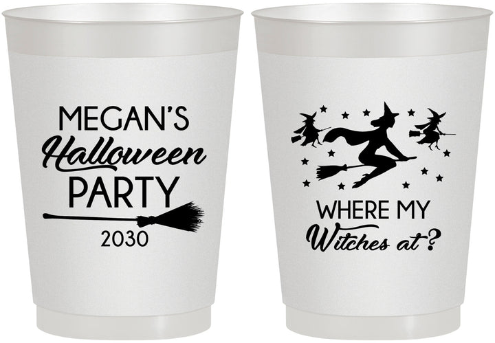 Personalized Halloween 10 oz Frosted Cups - Where My Witches At | 250086