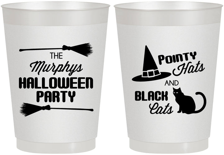 Personalized Halloween 10 oz Frosted Cups - Black Cats | 250087