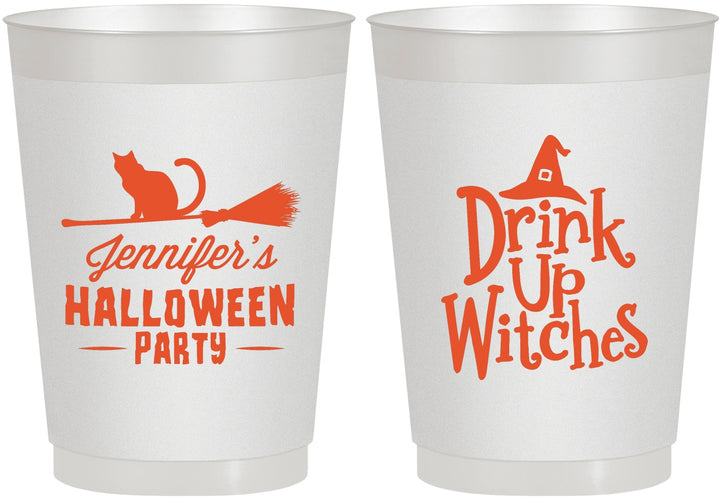 Personalized Halloween 10 oz Frosted Cups - Drink Up Witches | 250096