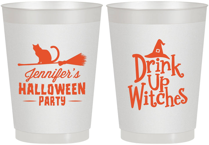 Personalized Halloween 10 oz Frosted Cups - Drink Up Witches | 250096