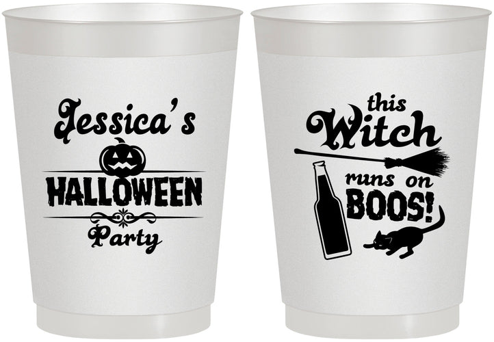 Personalized Halloween 10 oz Frosted Cups - Witch Boos | 250097