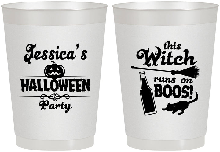 Personalized Halloween 10 oz Frosted Cups - Witch Boos | 250097