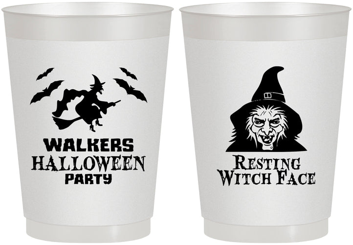 Personalized Halloween 10 oz Frosted Cups - Resting Witch Face | 250099