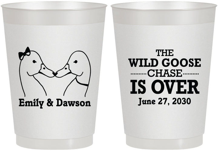 Personalized Wedding 10 oz Frosted Cups - Wild Goose | 251