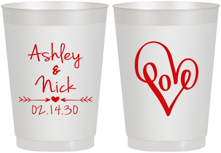 Personalized Wedding 10 oz Frosted Cups - Love | 252
