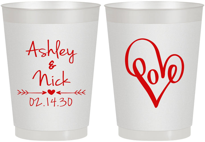 Personalized Wedding 10 oz Frosted Cups - Love | 252