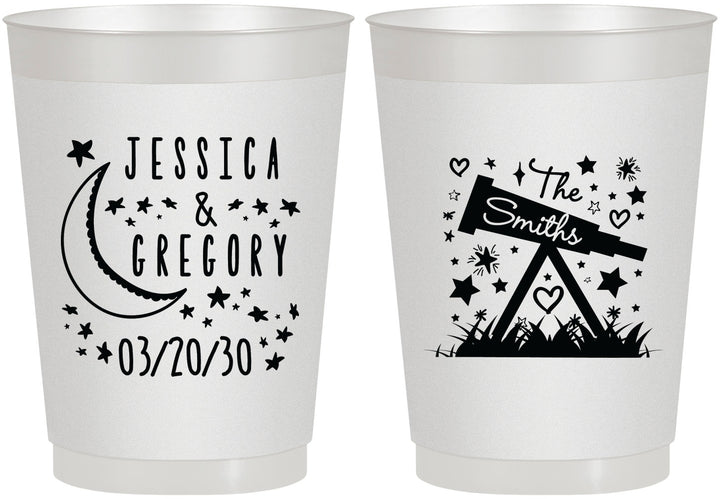 Personalized Wedding 10 oz Frosted Cups - Telescope | 255