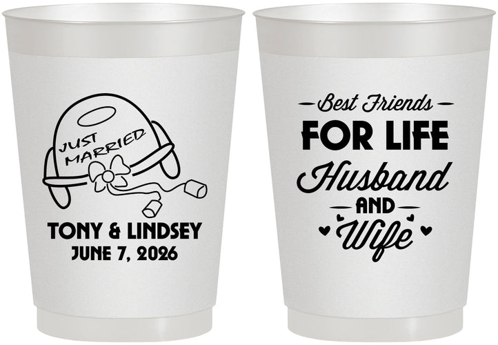 Personalized Wedding 10 oz Frosted Cups - Best Friends For Life | 256