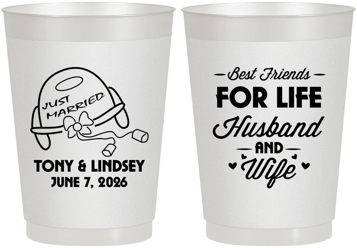 Personalized Wedding 10 oz Frosted Cups - Best Friends For Life | 256