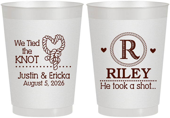 Personalized Wedding 10 oz Frosted Cups - We Tied The Knot | 260