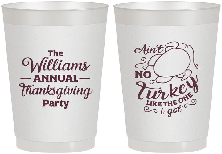 Personalized Thanksgiving 10 oz Frosted Cups - Turkey | 260005