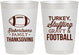 Personalized Thanksgiving 10 oz Frosted Cups - Football Turkey | 260010
