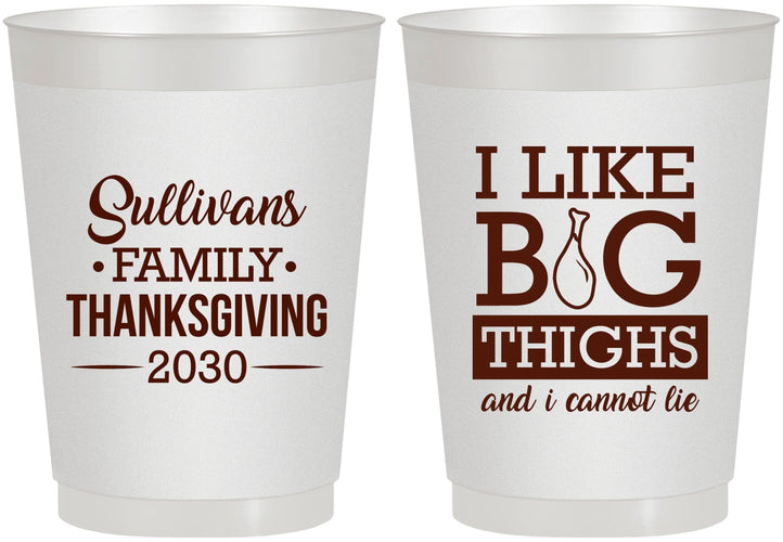 Personalized Thanksgiving 10 oz Frosted Cups - Big Thighs | 260011
