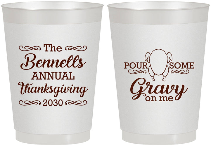 Personalized Thanksgiving 10 oz Frosted Cups - Turkey Gravy | 260015