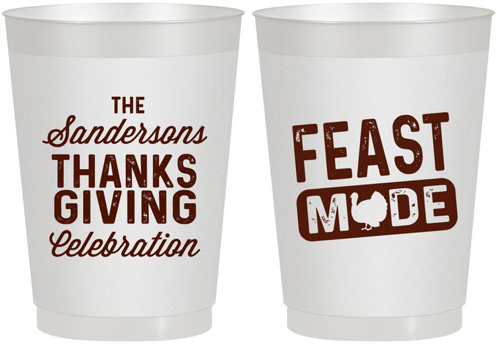Personalized Thanksgiving 10 oz Frosted Cups - Feast Mode | 260019