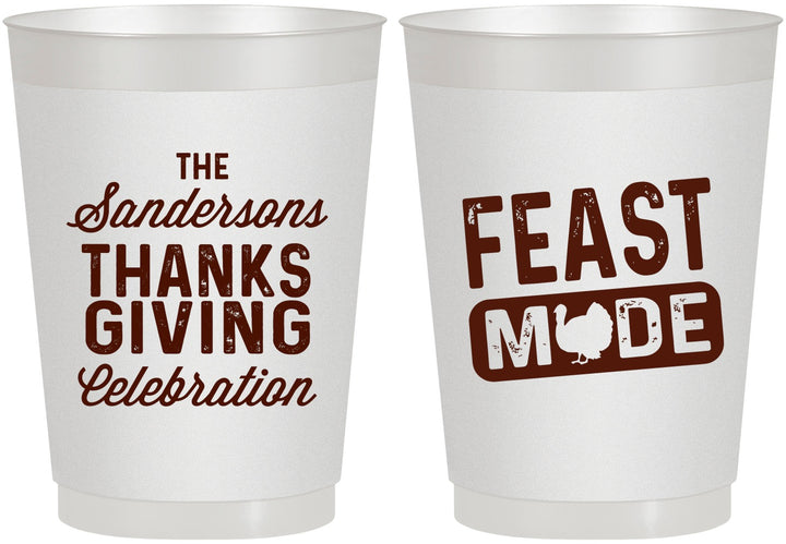 Personalized Thanksgiving 10 oz Frosted Cups - Feast Mode | 260019