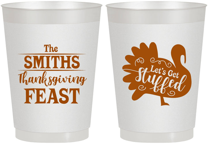 Personalized Thanksgiving 10 oz Frosted Cups - Lets Get Stuffed | 260020