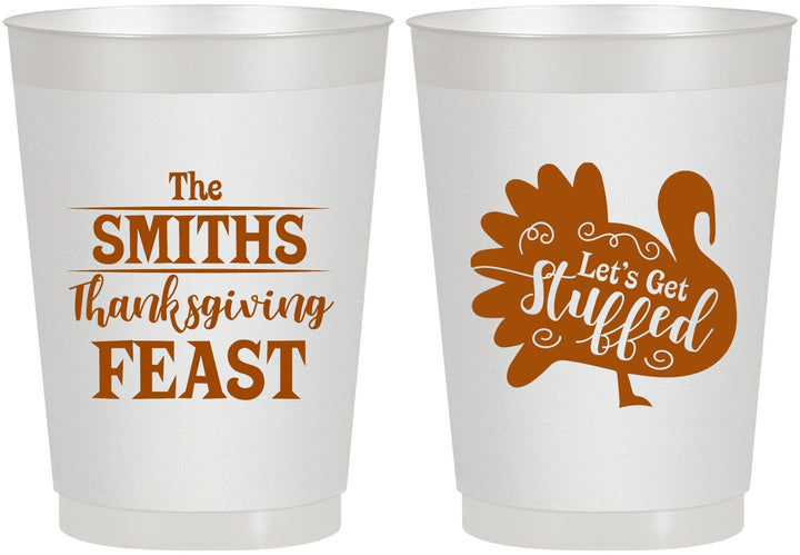 Personalized Thanksgiving 10 oz Frosted Cups - Lets Get Stuffed | 260020