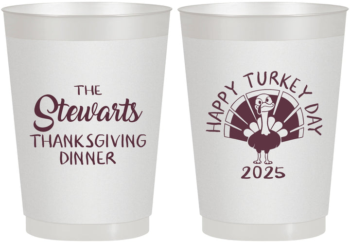 Personalized Thanksgiving 10 oz Frosted Cups - Turkey Day | 260021