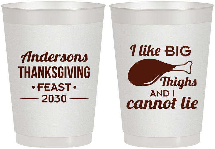 Personalized Thanksgiving 10 oz Frosted Cups - Big Thighs | 260023