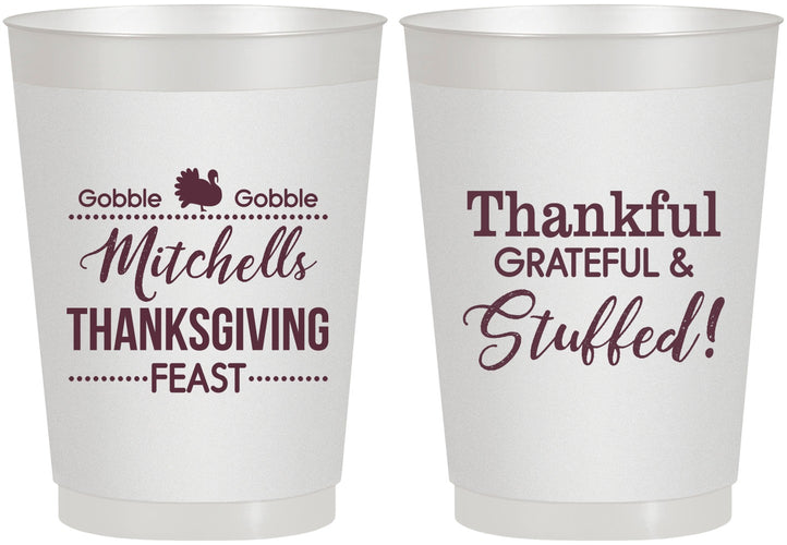 Personalized Thanksgiving 10 oz Frosted Cups - Thankful Stuffed | 260029