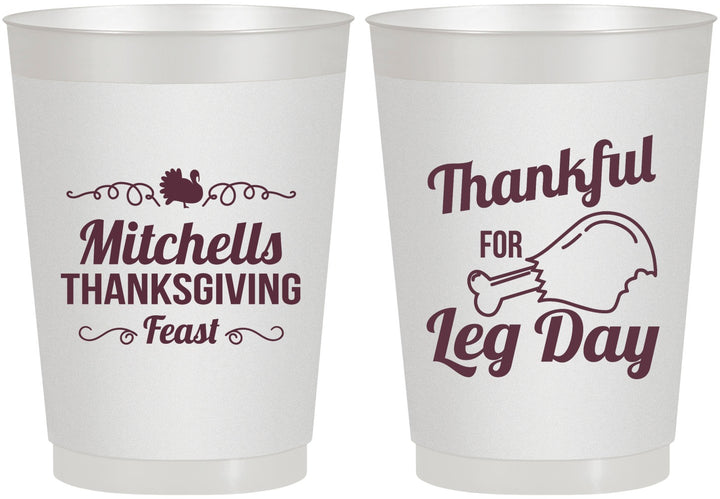 Personalized Thanksgiving 10 oz Frosted Cups - Leg Day | 260033