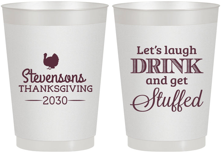 Personalized Thanksgiving 10 oz Frosted Cups - Turkey Stuffed | 260037