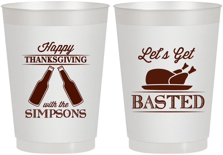Personalized Thanksgiving 10 oz Frosted Cups - Lets Get Basted | 260039