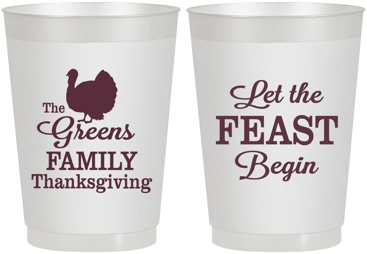 Personalized Thanksgiving 10 oz Frosted Cups - Let The Feast Begin | 260041