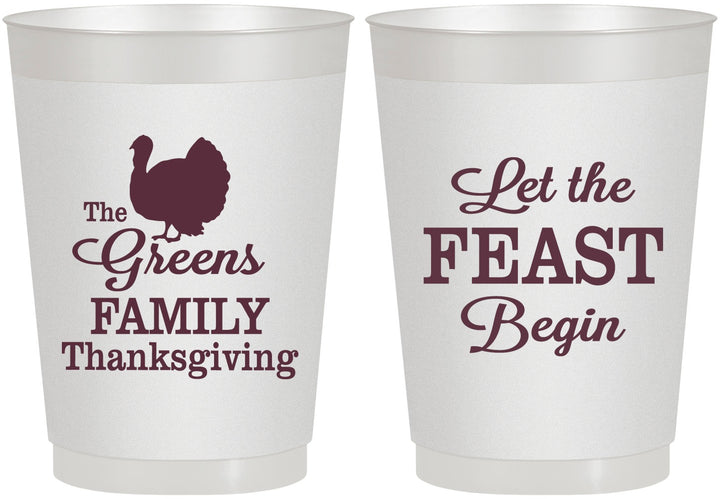 Personalized Thanksgiving 10 oz Frosted Cups - Let The Feast Begin | 260041