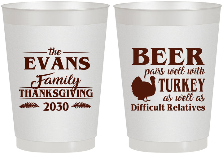 Personalized Thanksgiving 10 oz Frosted Cups - Turkey | 260042