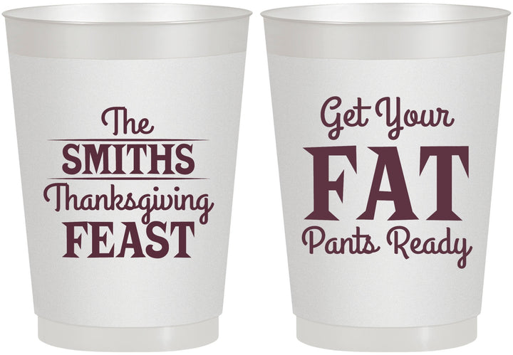 Personalized Thanksgiving 10 oz Frosted Cups - Fat Pants Ready | 260045