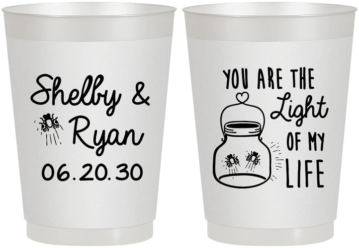 Personalized Wedding 10 oz Frosted Cups - You Are The Light Of My Life | 262