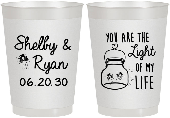 Personalized Wedding 10 oz Frosted Cups - You Are The Light Of My Life | 262