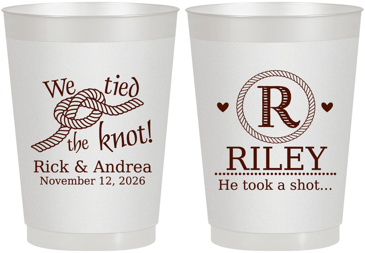 Personalized Wedding 10 oz Frosted Cups - We Tied The Knot | 263