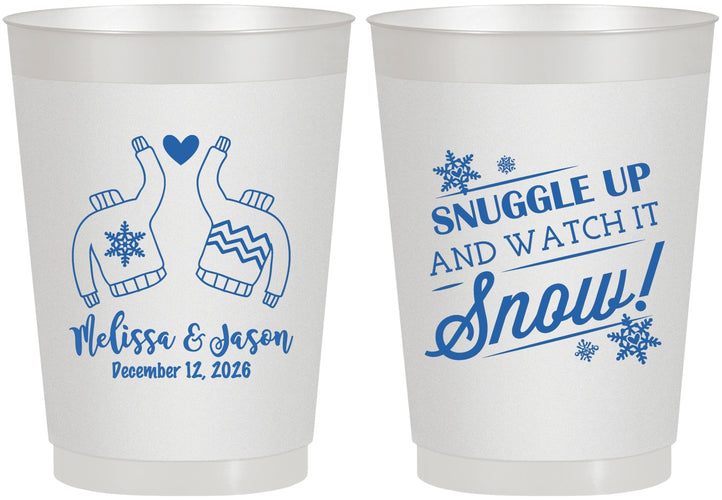Personalized Wedding 10 oz Frosted Cups - Christmas Snow | 268