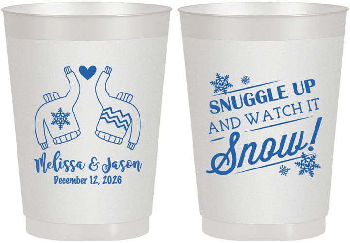 Personalized Wedding 10 oz Frosted Cups - Christmas Snow | 268