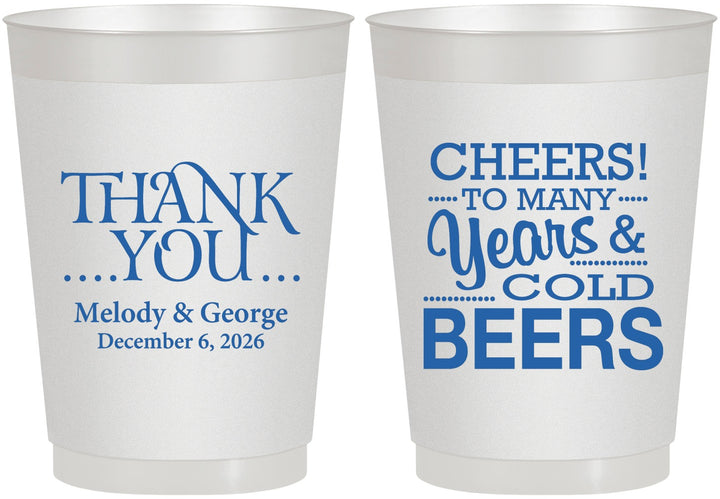 Personalized Wedding 10 oz Frosted Cups - Cheers Years Cold Beers | 271