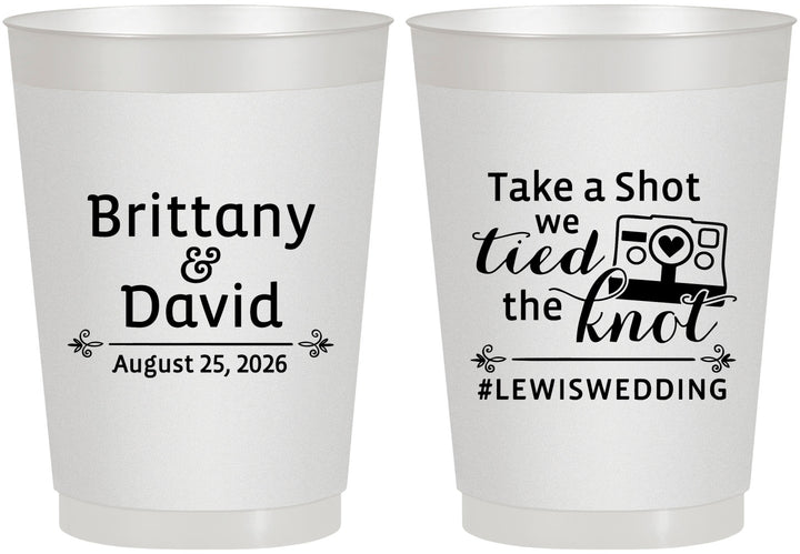 Personalized Wedding 10 oz Frosted Cups - Take A Shot We Tied The Knot | 277