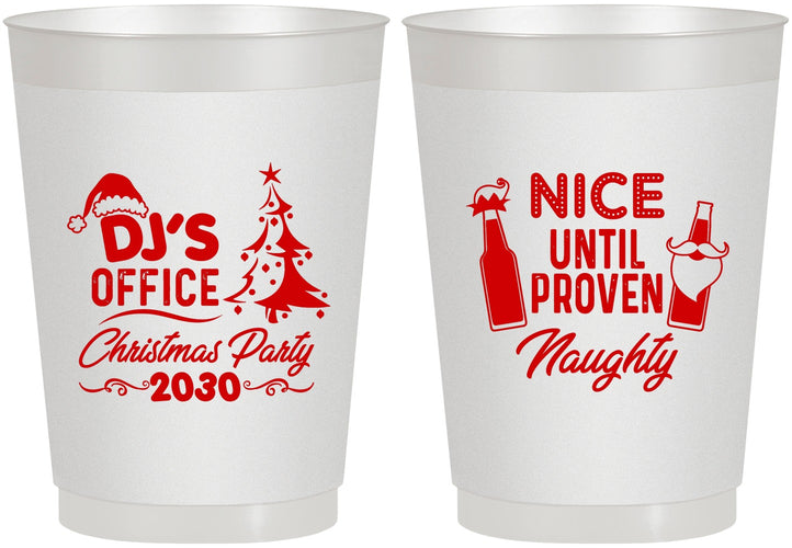 Personalized Christmas 10 oz Frosted Cups - Naughty Or Nice | 280000