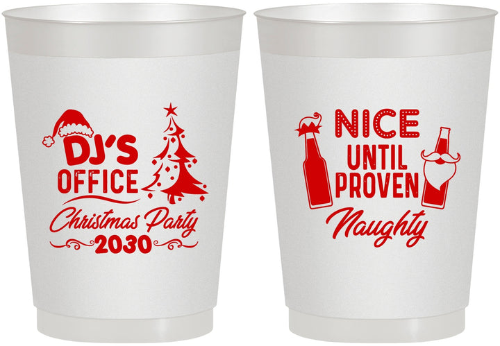 Personalized Christmas 10 oz Frosted Cups - Naughty Or Nice | 280000