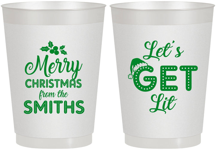 Personalized Christmas 10 oz Frosted Cups - Lets Get Lit | 280001