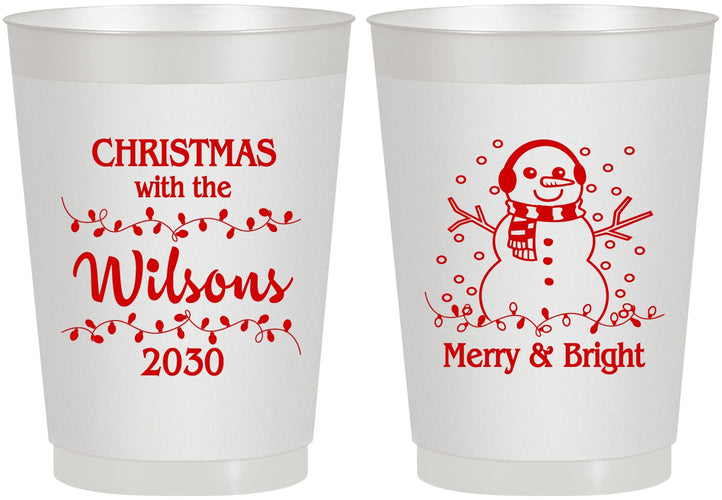 Personalized Christmas 10 oz Frosted Cups - Snowman | 280002
