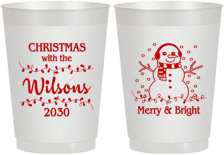 Personalized Christmas 10 oz Frosted Cups - Snowman | 280002