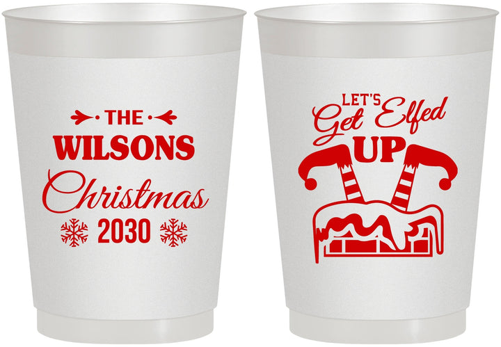 Personalized Christmas 10 oz Frosted Cups - Lets Get Elfed Up | 280006