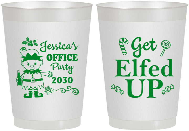 Personalized Christmas 10 oz Frosted Cups - Lets Get Elfed Up | 280007