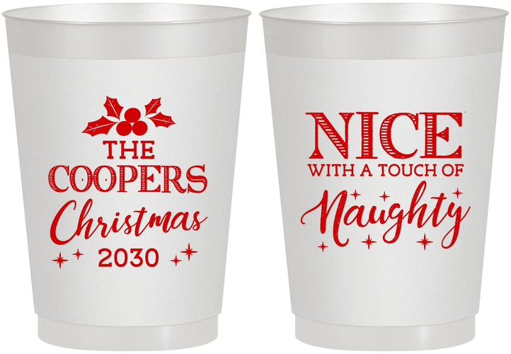 Personalized Christmas 10 oz Frosted Cups - Naughty Or Nice | 280008